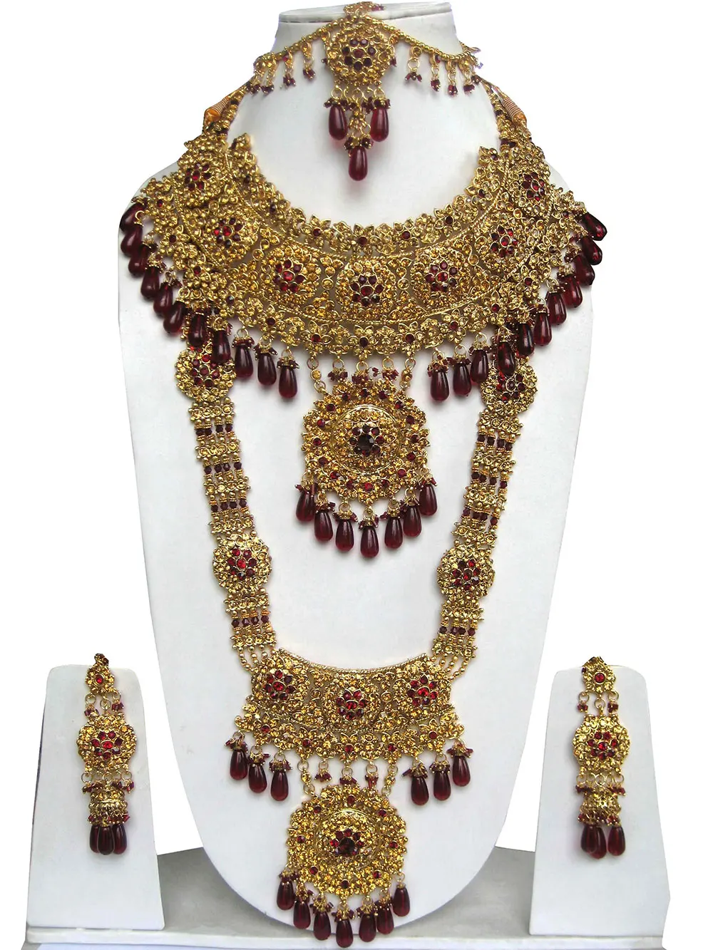 2018 New Delicate India Jewelry set Ethnic luxury Accessory 2 Necklaces, Headdress, Nose Ring, Bracelet, Earrings 6 Piece Set
2018 New Delicate India Jewelry set Ethnic luxury Accessory 2 Necklaces, Headdress, Nose Ring, Bracelet, Earrings 6 Piece Set
