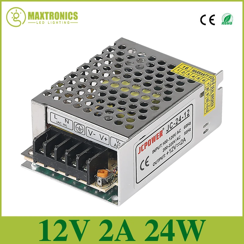 DC12V 2A Switching Power Supply 24W for 5050 led strip light Power Charger AC100-240V Transformer Driver Adapter
DC12V 2A Switching Power Supply 24W for 5050 led strip light Power Charger AC100-240V Transformer Driver Adapter