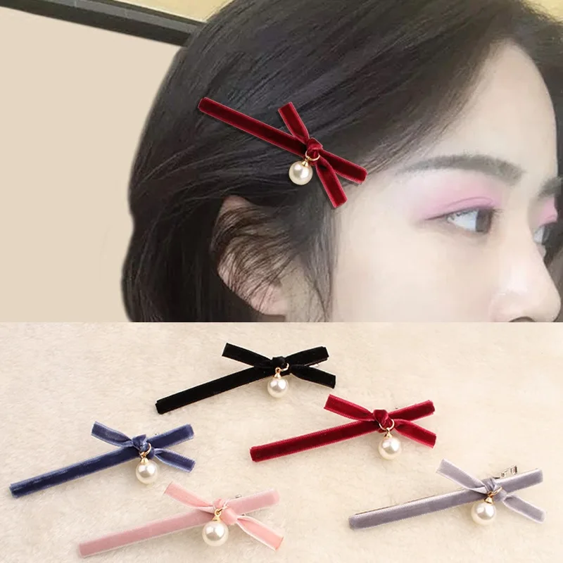 5 Colors Korean pleuche Pearl pendant bowknot for Women Girls Barrettes Hair Clips Hairgrips Hairpins Hair Accessories headwear
5 Colors Korean pleuche Pearl pendant bowknot for Women Girls Barrettes Hair Clips Hairgrips Hairpins Hair Accessories headwear