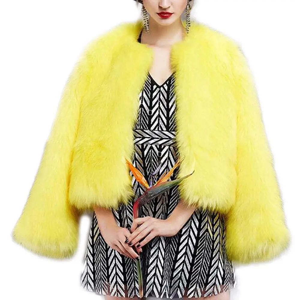 Savabien 2019 New Fashion Tops Faux Fox Fur Coat Women Yellow Fluffy Long Sleeve Fake Fur Jacket Cardigan Streetwear Winter
Savabien 2019 New Fashion Tops Faux Fox Fur Coat Women Yellow Fluffy Long Sleeve Fake Fur Jacket Cardigan Streetwear Winter