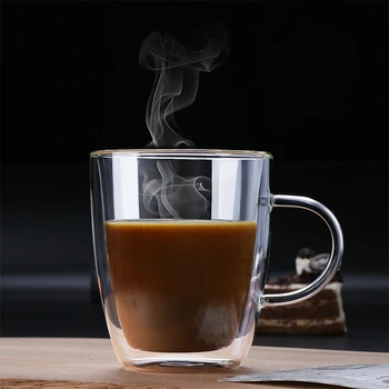 Double Coffee Cup Coffee Mug Glass Tea Cup Mug with handle Double insulated milk juice cup
Double Coffee Cup Coffee Mug Glass Tea Cup Mug with handle Double insulated milk juice cup