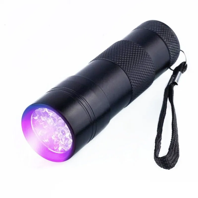 

KARRONG 9LED UV Light Flashlamp 30-50lm LED UV LED Mini Flashlight Violet Light Torches AAA Battery Dropshiping