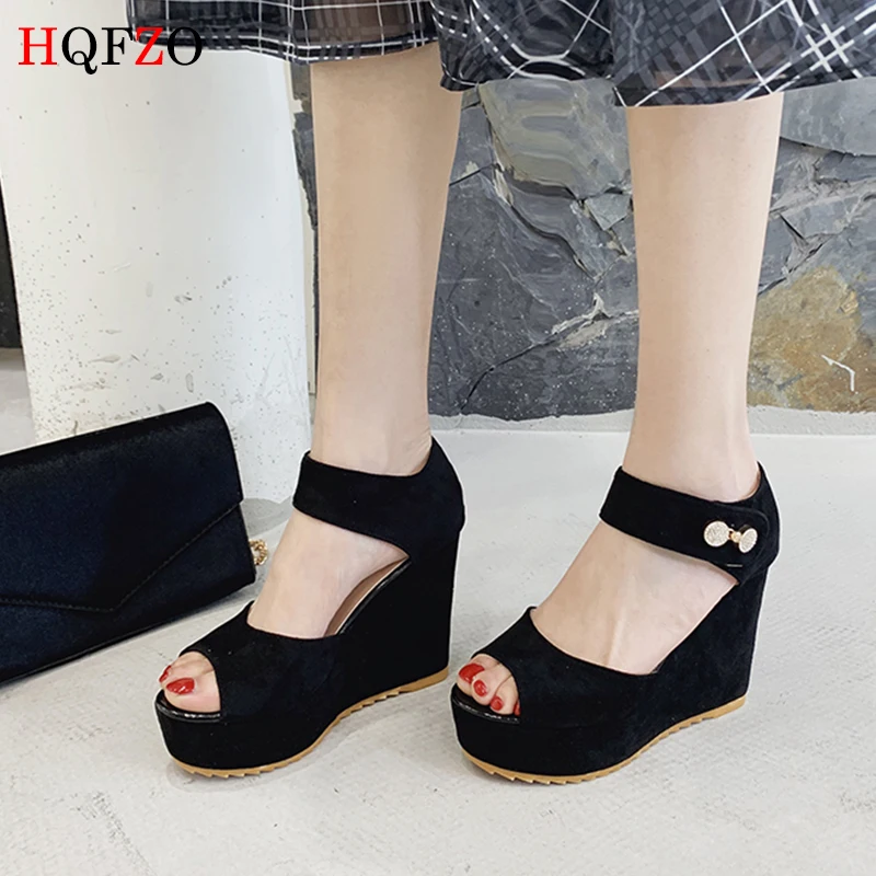 HQFZO Summer Wedges Heels Woman Sandals Flock Buckle Strap Platform Gladiator Peep-Toe Female Sandals Pumps Zapatos 11cm
HQFZO Summer Wedges Heels Woman Sandals Flock Buckle Strap Platform Gladiator Peep-Toe Female Sandals Pumps Zapatos 11cm