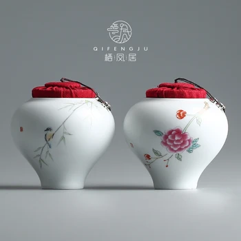 Chinese handmade painted ceramic sealed tea can Puer tea canddy canister teaware moistureproof food storage
Chinese handmade painted ceramic sealed tea can Puer tea canddy canister teaware moistureproof food storage