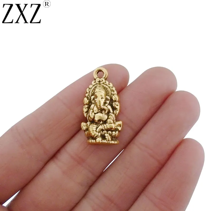 ZXZ 10pcs Antique Gold Tone Ganesha Elephant Hindu God of Wisdom Charms Pendants Beads for Jewelry Making Findings 27x14mm
ZXZ 10pcs Antique Gold Tone Ganesha Elephant Hindu God of Wisdom Charms Pendants Beads for Jewelry Making Findings 27x14mm