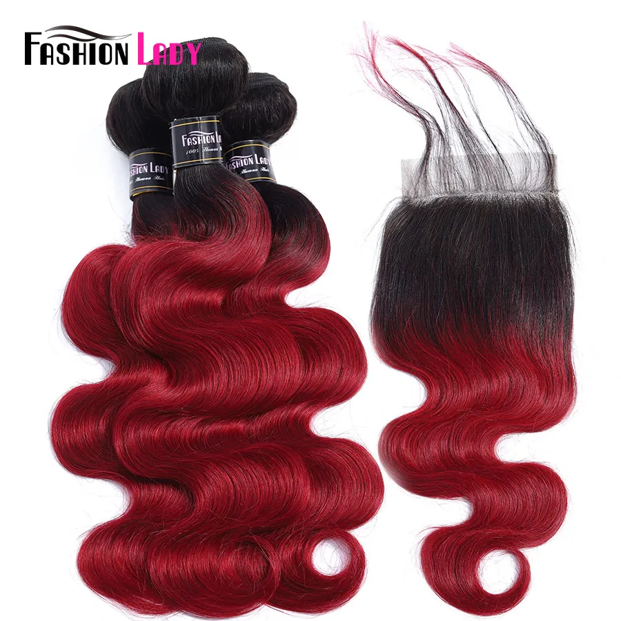 FASHION LADY Pre-Colored 100% Human Hair Ombre Color T1B/Burg Peruvian Body Wave 3 Bundles With Closure 4x4 Middle Part Non-Remy
FASHION LADY Pre-Colored 100% Human Hair Ombre Color T1B/Burg Peruvian Body Wave 3 Bundles With Closure 4x4 Middle Part Non-Remy