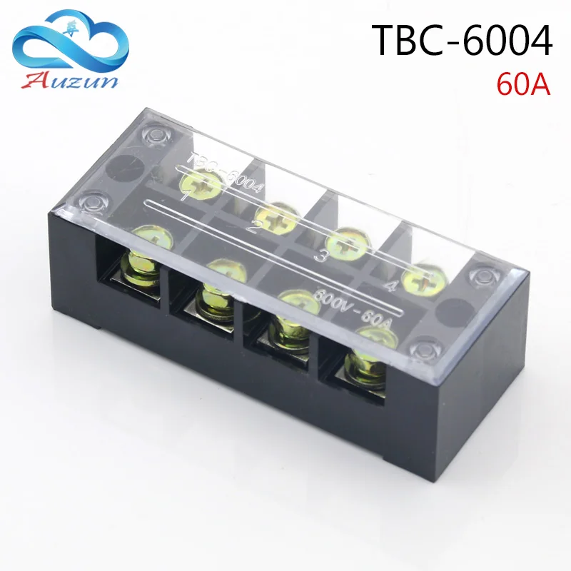 TBC-6004 Terminal Blocks Fixed Terminals High Current 60A 4P Terminal Blocks Copper Contact
TBC-6004 Terminal Blocks Fixed Terminals High Current 60A 4P Terminal Blocks Copper Contact
