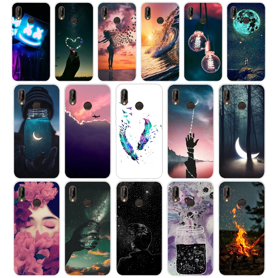 R чехол для Huawei P20 Lite 5 84 дюймов Мягкий Резиновый ТПУ силиконовый задней панели