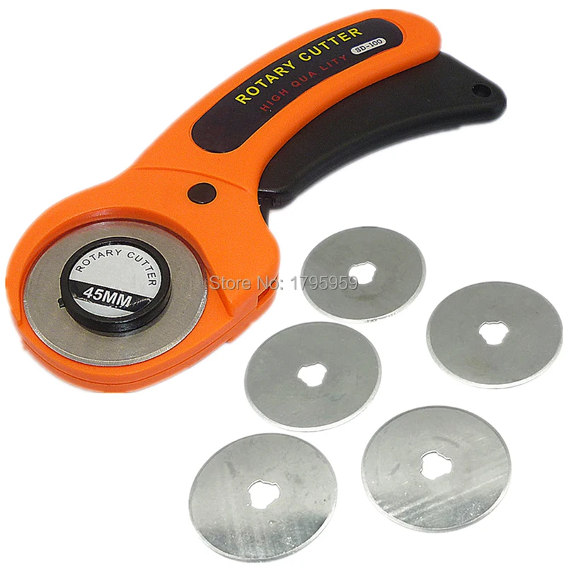 45mm Rotary Cutter with 5pc Refill Blades for Fabric Paper Vinyl Circular Cut Cutting Disc Patchwork Leather Craft Sewing Tool
45mm Rotary Cutter with 5pc Refill Blades for Fabric Paper Vinyl Circular Cut Cutting Disc Patchwork Leather Craft Sewing Tool