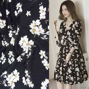 Magnolia flower printed fabric meter 145 cm non-perspective chiffon fabric material soft scarf dress black fabric child fabrics
Magnolia flower printed fabric meter 145 cm non-perspective chiffon fabric material soft scarf dress black fabric child fabrics