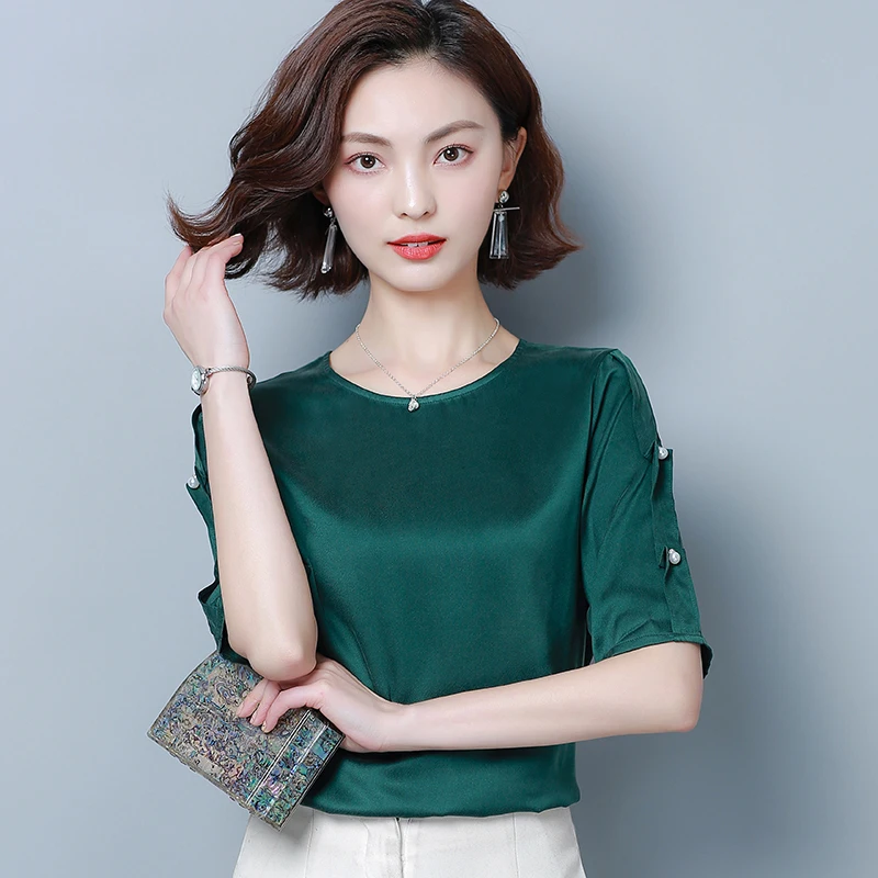 New 2019 Summer Women Shirts Loose Short Sleeve Chiffonlly Silk Satin Blouse Shirt Green Wine Red Apricot 5212
New 2019 Summer Women Shirts Loose Short Sleeve Chiffonlly Silk Satin Blouse Shirt Green Wine Red Apricot 5212