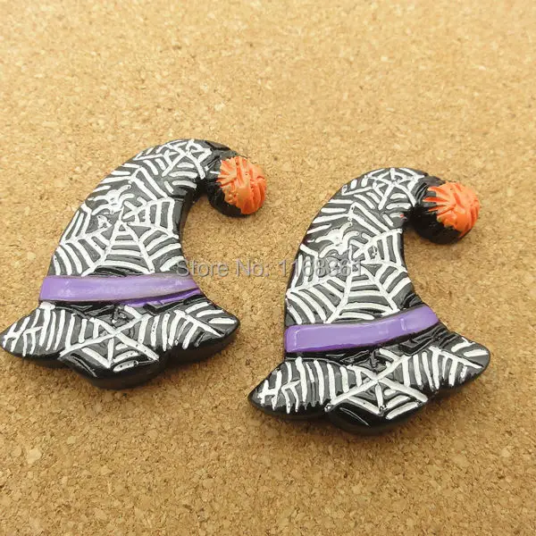 1pcs/lot resin flat back Halloween spider hat 27mm Cabochons Hair Bow Center DIY Christmas decration C118-7