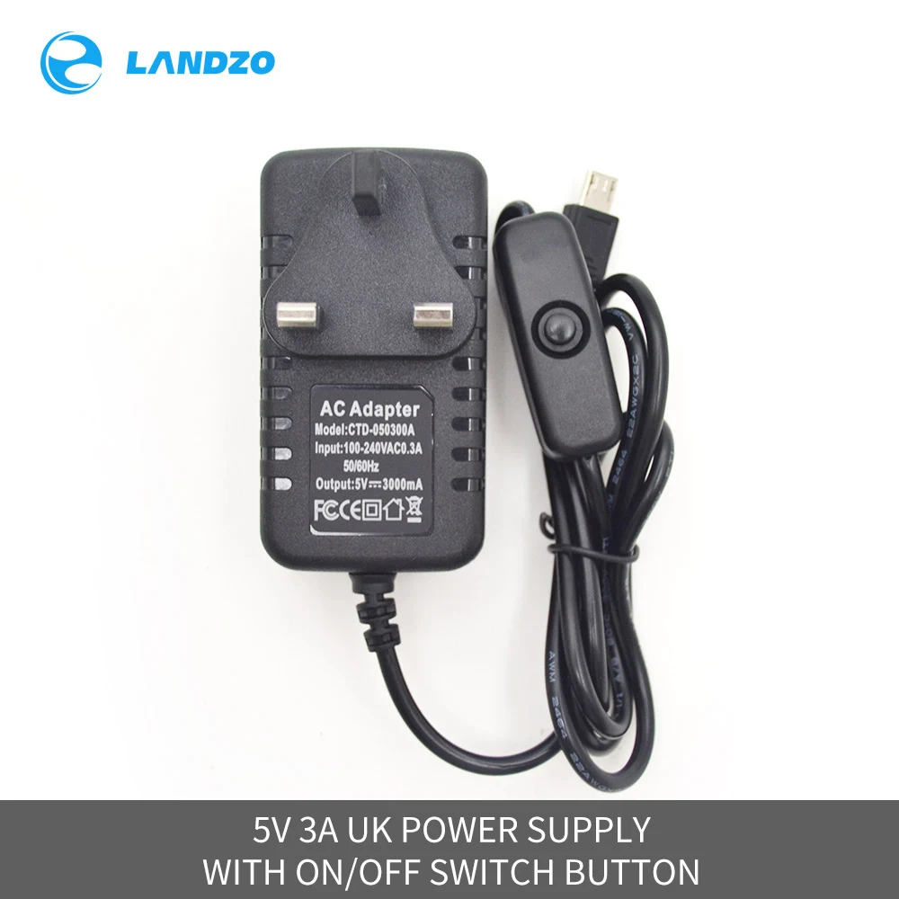 5V 3A Power Supply Raspberry Pi 3 B+ DC Power Adapter Switch Button UK Plug for Raspberry Pi 3 Model B +/3
5V 3A Power Supply Raspberry Pi 3 B+ DC Power Adapter Switch Button UK Plug for Raspberry Pi 3 Model B +/3