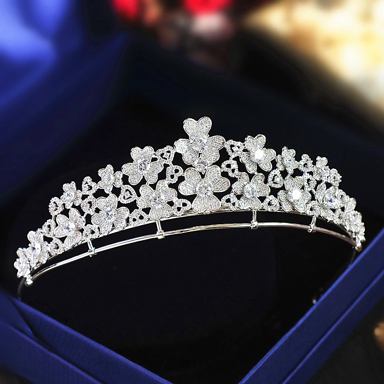 Micro Paved Cubic Zircon Flower Tiara Clover Full Zirconia Crown Wedding Hair Accessories Bridal Jewelry CZ Coroa Novia WIGO1262
Micro Paved Cubic Zircon Flower Tiara Clover Full Zirconia Crown Wedding Hair Accessories Bridal Jewelry CZ Coroa Novia WIGO1262