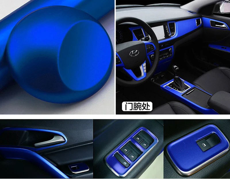 Blue Matte Metallic Vinyl Wrap Film-5