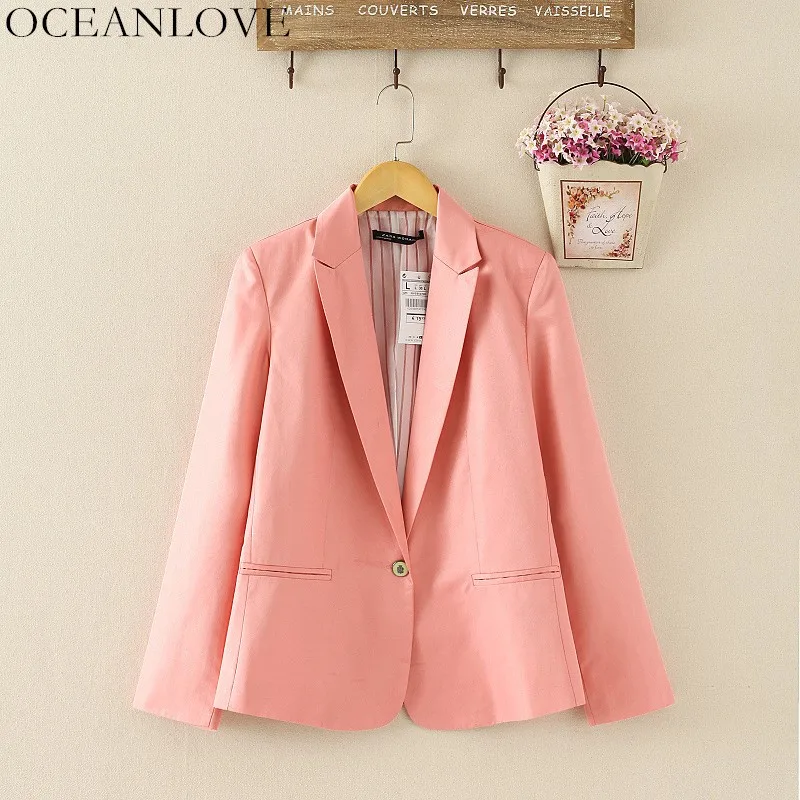 OCEANLOVE XS-2XL Candy Color Solid Women Coat Single Button Pockets Office Lady Blazer 2019 Spring Autumn Fashion Clothing 11216
OCEANLOVE XS-2XL Candy Color Solid Women Coat Single Button Pockets Office Lady Blazer 2019 Spring Autumn Fashion Clothing 11216