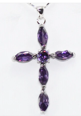 Pretty White Gold Plate Purple Cubic zirconia Crystal Crossic Pendant Necklace>Lovely Women's Wedding Jewelry Pretty
Pretty White Gold Plate Purple Cubic zirconia Crystal Crossic Pendant Necklace>Lovely Women's Wedding Jewelry Pretty
