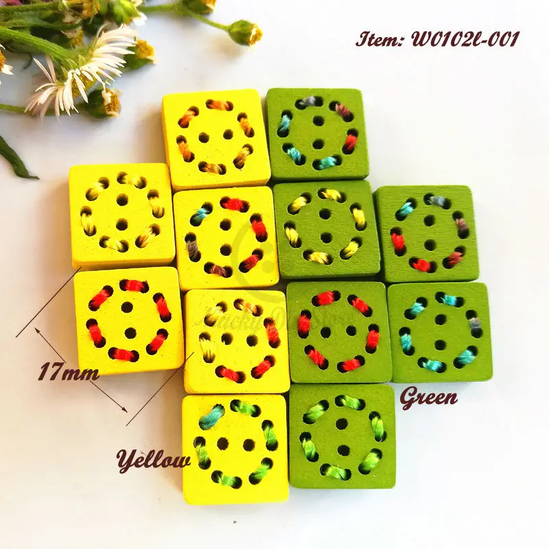 50 шт., деревянные пуговицы с 2 отверстиями, 17 мм (13 мм * 13 мм) 
50 шт., деревянные пуговицы с 2 отверстиями, 17 мм (13 мм * 13 мм)