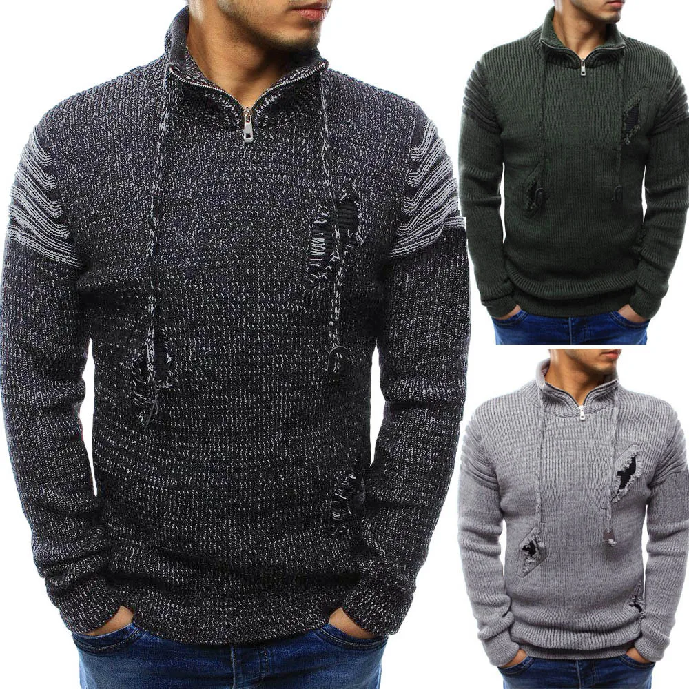 

Autumn Winter Men Sweater Coat Men‘s Long Sleeve Splicing Casual Elastic Top Blouse Knitted Sweater кофта женская свитер женский