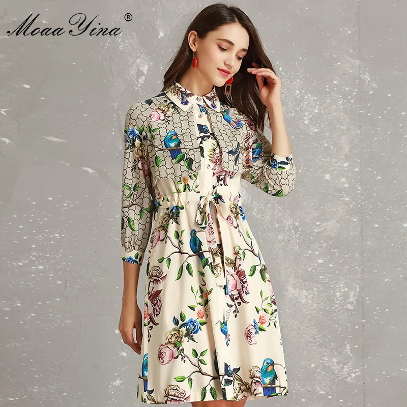 MoaaYina Fashion Designer Runway Dress Spring Women 3/4 sleeve Turn-down Collar Cloak Lace-Up Floral Print Holiday Elegant Dress
MoaaYina Fashion Designer Runway Dress Spring Women 3/4 sleeve Turn-down Collar Cloak Lace-Up Floral Print Holiday Elegant Dress