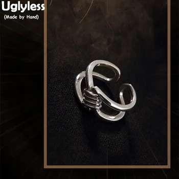 Uglyless 100% Real Solid 925 Sterling Silver Twist Finger Rings for Women Hollow Stripes Open Ring Handmade Simple Fine Jewelry
Uglyless 100% Real Solid 925 Sterling Silver Twist Finger Rings for Women Hollow Stripes Open Ring Handmade Simple Fine Jewelry