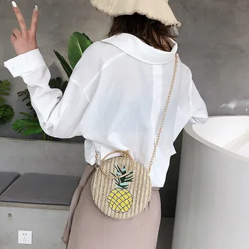 Mini Round Straw Messenger Shoulder Bag 2019 Summer Pineapple Rattan Handbags Handmade Beach Circular Crossbody bags for Women
Mini Round Straw Messenger Shoulder Bag 2019 Summer Pineapple Rattan Handbags Handmade Beach Circular Crossbody bags for Women
