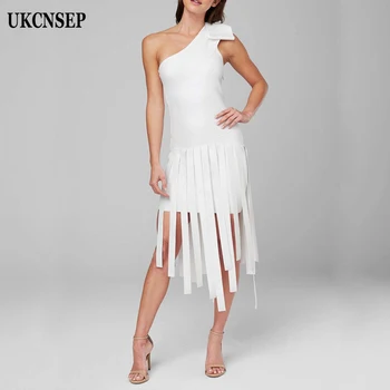 UKCNSEP Bandage Dress Women Tassel One Shoulder White Sexy Celebrity Party Summer Women Dress Vestidos 2020
UKCNSEP Bandage Dress Women Tassel One Shoulder White Sexy Celebrity Party Summer Women Dress Vestidos 2020