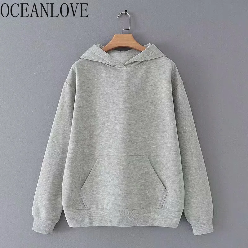 OCEANLOVE Front Pockets Solid Hooded Sweatshirt Autumn Winter Clothes 2019 Long Sleeve Casual Fashion Women Hoodies 12710
OCEANLOVE Front Pockets Solid Hooded Sweatshirt Autumn Winter Clothes 2019 Long Sleeve Casual Fashion Women Hoodies 12710