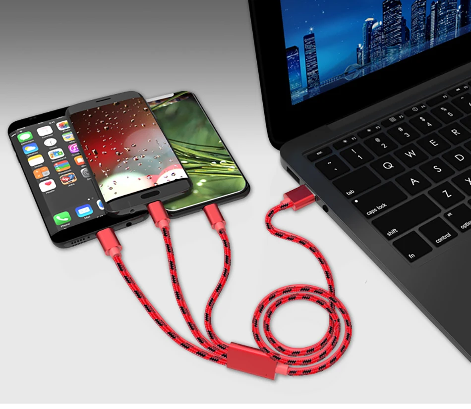 !ACCEZZ 3 in 1 USB Cable 2A Charging Line Micro USB Type C Lighting For iPhone XR XS MAX Charger Phone Cable For Samsung S9 S8 (16)