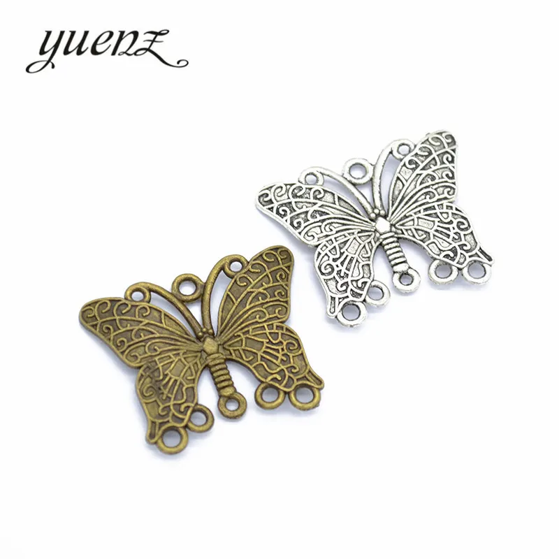 YuenZ 5 шт. 3 цвета античная бронза Бабочка Шарм подходит для браслеты подвесные