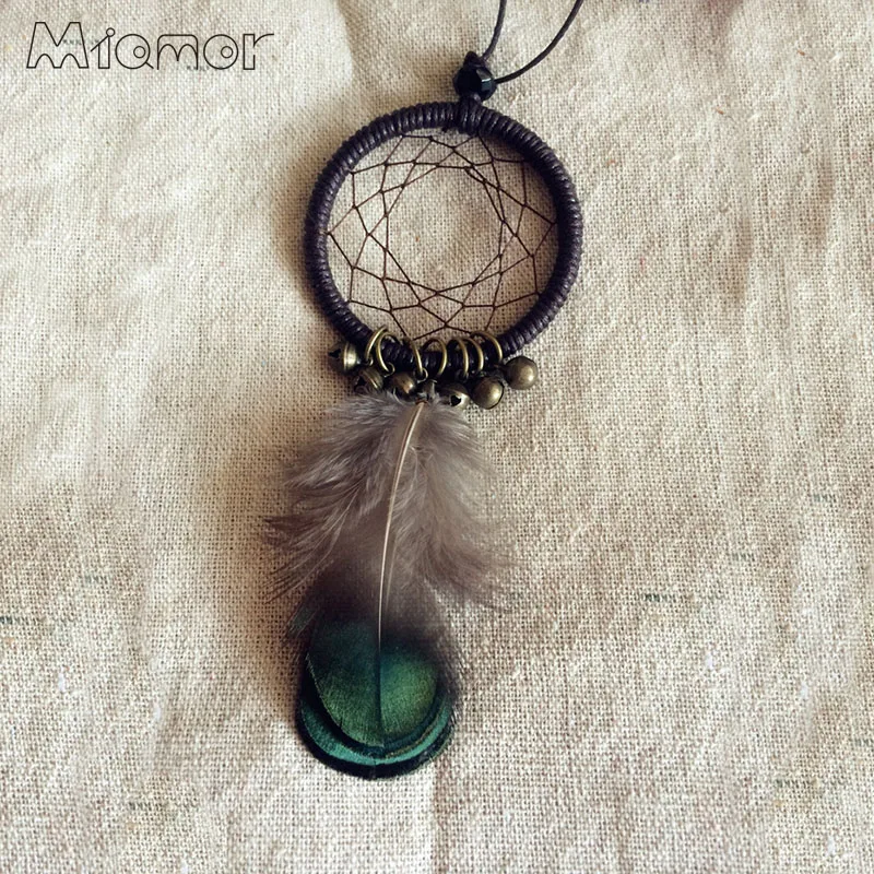 MIAMOR Cute MINI Dreamcatcher Necklace Handmade Dream Catcher Net With Feathers & Small Bell Decoration Ornament AMOR001567
MIAMOR Cute MINI Dreamcatcher Necklace Handmade Dream Catcher Net With Feathers & Small Bell Decoration Ornament AMOR001567
