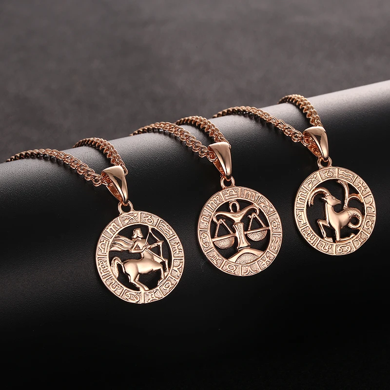 FJ 12 Zodiac Sign Womens Mens 585 Rose Gold Color Constellation Pendants Pisces/Aquarius Curb Necklace Chain
FJ 12 Zodiac Sign Womens Mens 585 Rose Gold Color Constellation Pendants Pisces/Aquarius Curb Necklace Chain