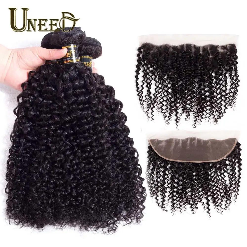 Uneed Brazilian Kinky Curly Hair Bundles With Lace Frontal Closure Brazilian Remy Human Hair Weave 3 or 4 Bundles With Frontal
Uneed Brazilian Kinky Curly Hair Bundles With Lace Frontal Closure Brazilian Remy Human Hair Weave 3 or 4 Bundles With Frontal