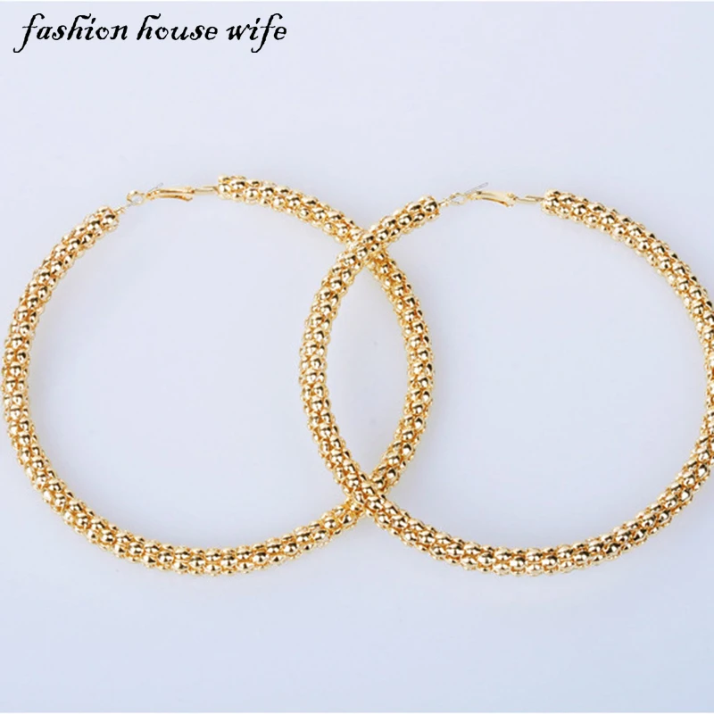 Fashion 100mm Big Circle Hoop Earring For Women Hip Hop Gold Color Large Round Earrings Female Jewelry Party LE0056 
Fashion 100mm Big Circle Hoop Earring For Women Hip Hop Gold Color Large Round Earrings Female Jewelry Party LE0056