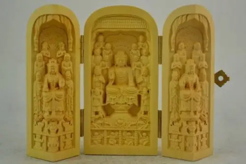 Elaborate Old Boxwood Carving Buddha Prayer Peace & Good Healthy Exorcism Statue
Elaborate Old Boxwood Carving Buddha Prayer Peace & Good Healthy Exorcism Statue