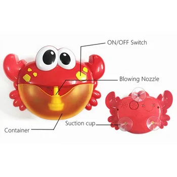 New Crab Bubble Maker Automated Spout Bubble Machine with Nursery Rhymes Bath Shower Toy for Kids LMH66
New Crab Bubble Maker Automated Spout Bubble Machine with Nursery Rhymes Bath Shower Toy for Kids LMH66
