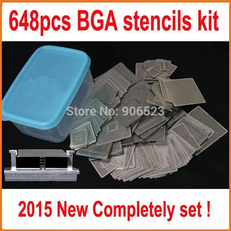 2015 New full set 648pcs/set BGA Stencil template Bga Reballing Stencil Kit with direct heating Reballing station
2015 New full set 648pcs/set BGA Stencil template Bga Reballing Stencil Kit with direct heating Reballing station