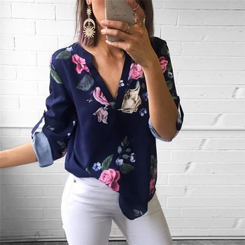Women Blouses New 3/4 Sleeve V neck Floral Shirts Tops Ladies Summer Casual Printing Blouse Shirt Femmes Blouses Women Costume
Women Blouses New 3/4 Sleeve V neck Floral Shirts Tops Ladies Summer Casual Printing Blouse Shirt Femmes Blouses Women Costume