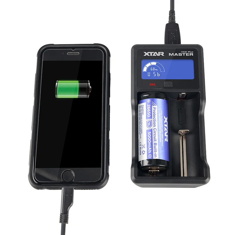 Original XTAR MASTER VC2 Plus 2 Slots 1A Current Intelligent USB Battery Charger for 18650 with LCD Display Power Bank Function
Original XTAR MASTER VC2 Plus 2 Slots 1A Current Intelligent USB Battery Charger for 18650 with LCD Display Power Bank Function