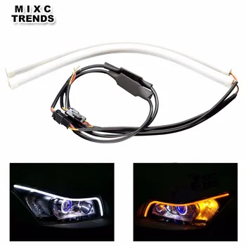 2Pcs 45cm Flexible LED DRL Turn Signal Daytime Running Lights 12V White Amber LED Strip Light Car DRL Driving Day Lights
2Pcs 45cm Flexible LED DRL Turn Signal Daytime Running Lights 12V White Amber LED Strip Light Car DRL Driving Day Lights