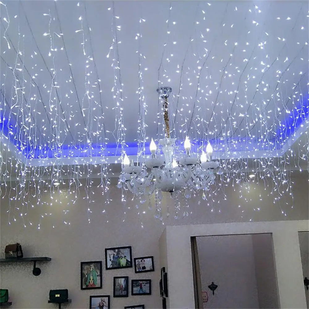 Garland Curtain Icicle String Lights 5m 110V 220V Christmas Lighting 0.4-0.6m Drop LED Xmas String Light for Holiday Party decor
Garland Curtain Icicle String Lights 5m 110V 220V Christmas Lighting 0.4-0.6m Drop LED Xmas String Light for Holiday Party decor