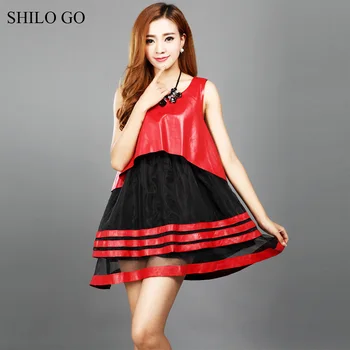 SHILO GO Leather Dress Womens Summer Fashion sheepskin genuine leather dress O Neck sleeveless spliced Casual loose dress
SHILO GO Leather Dress Womens Summer Fashion sheepskin genuine leather dress O Neck sleeveless spliced Casual loose dress