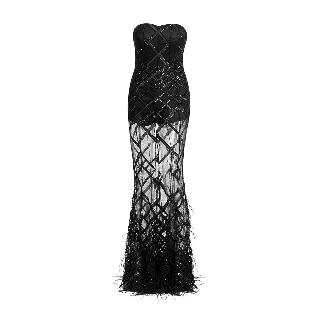 Elegant Sexy Hollow Out Mesh Sequin Women Long Maxi Dress 2019 New Chic Summer Evening Celebriy Tassel Party Vestidos Strapless
Elegant Sexy Hollow Out Mesh Sequin Women Long Maxi Dress 2019 New Chic Summer Evening Celebriy Tassel Party Vestidos Strapless