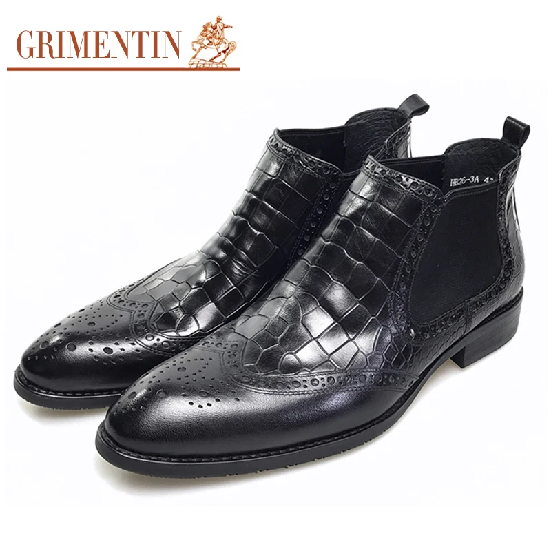 Grimentin black stylish dress boots for men genuine leather pointed toe italian business wedding ankle boots
Grimentin black stylish dress boots for men genuine leather pointed toe italian business wedding ankle boots
