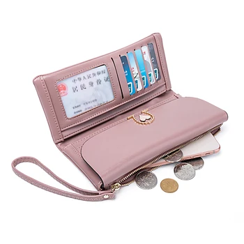Zipper Phone Clutch Purses Lady Luxury Women's Wallets Solid Pu Leather Long Trifold Wallet Women Credit Card Holders Female
Zipper Phone Clutch Purses Lady Luxury Women's Wallets Solid Pu Leather Long Trifold Wallet Women Credit Card Holders Female