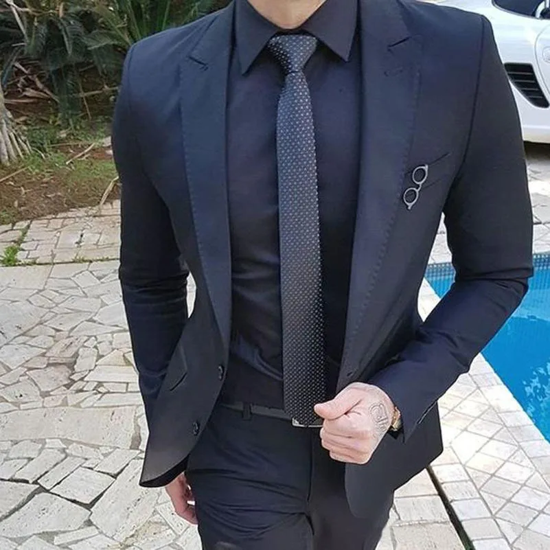 Navy Blue Slim Fit Casual Mens Wedding Suits 2019 Bridegroom Tuxedos Terno 2Pieces(Jacket+Pants) Groom Wear Costume Homme
Navy Blue Slim Fit Casual Mens Wedding Suits 2019 Bridegroom Tuxedos Terno 2Pieces(Jacket+Pants) Groom Wear Costume Homme