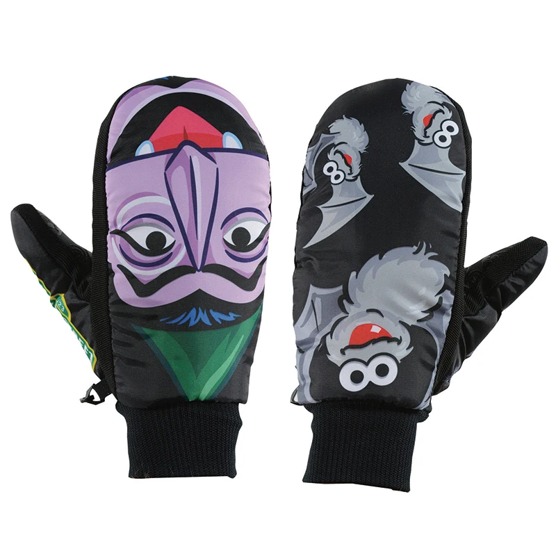 Image Multi colors Winter professional snowboard gloves cartoon patterns Windproof waterproof ski gloves outdoor thermal snow gloves