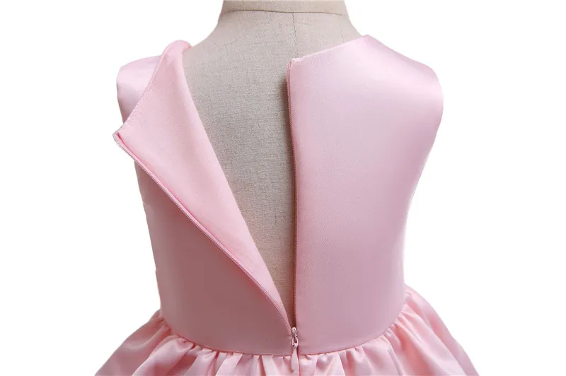 Kids Beautiful Flower Bow Belt Beading Ball Gown Wedding Dress Children's Girl Embroidered Evening Dresses Children's Clothing04