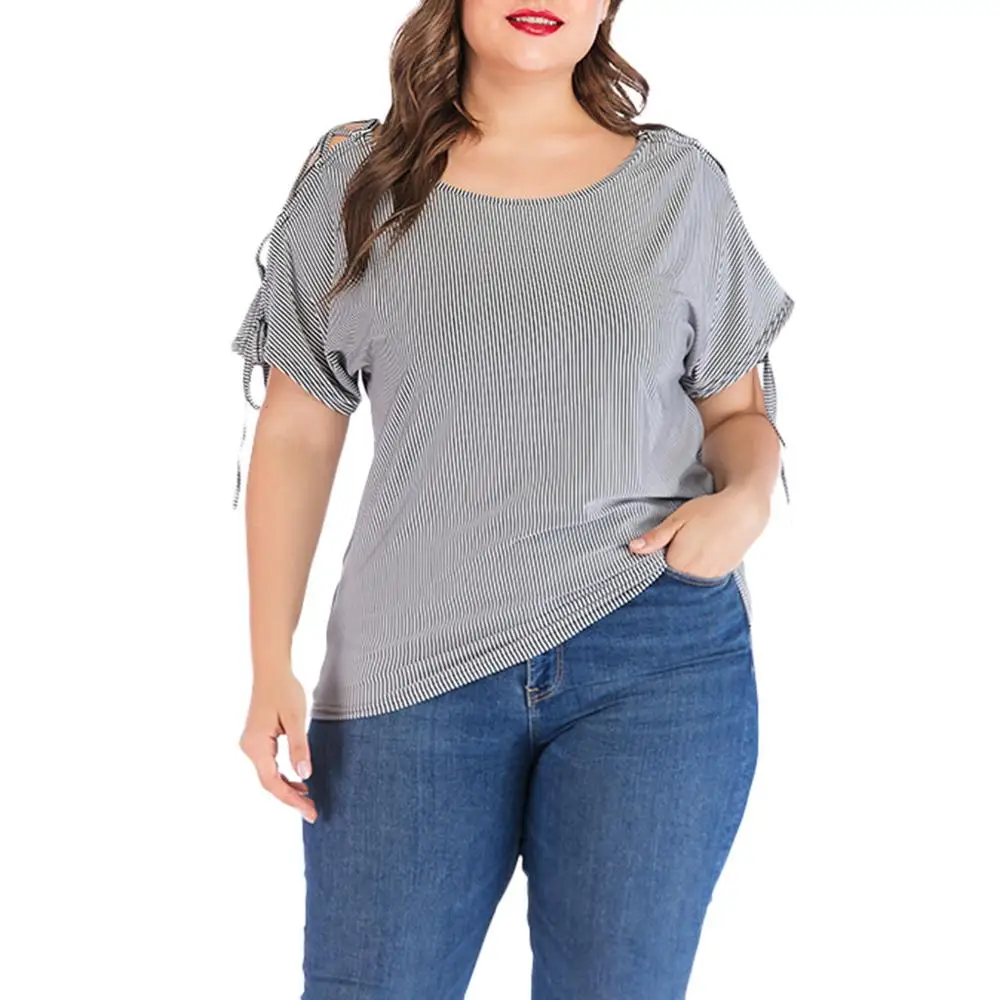 Striped Shirt Women Plus Size Casual Hollow Out Short Sleeve Round Neck elegant Casual womens blouses and tops blusen damen #25
Striped Shirt Women Plus Size Casual Hollow Out Short Sleeve Round Neck elegant Casual womens blouses and tops blusen damen #25