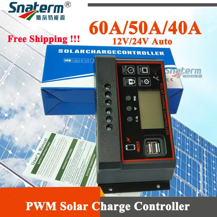 Free shipping! 60A/50A/40A/30A/20A/10A 12V 24V Auto Solar Charge Controller LCD Dual USB 5V Output Solar Cell Panel Regulator
Free shipping! 60A/50A/40A/30A/20A/10A 12V 24V Auto Solar Charge Controller LCD Dual USB 5V Output Solar Cell Panel Regulator